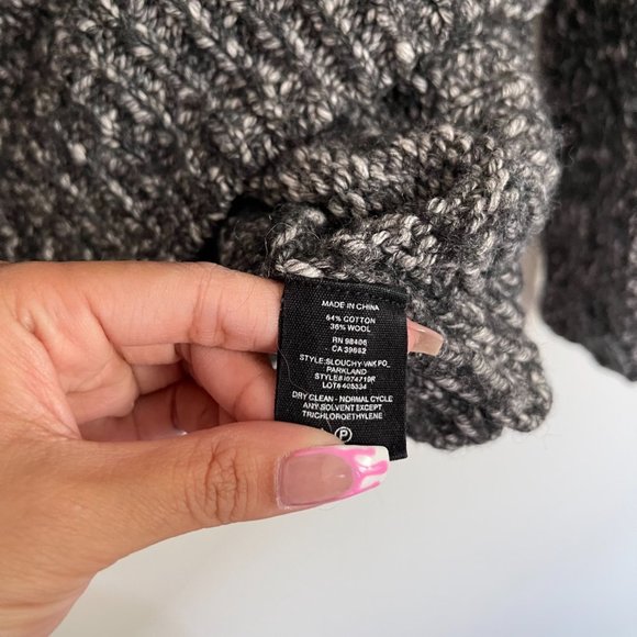 Women's Theory Gray Speckled V Neck Sweater Medium - Picture 6 of 7